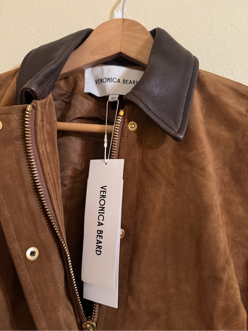 Veronica Beard New Suz Suede Dickey Chore Coat Jacket Whisky Small - Picture 2 of 6